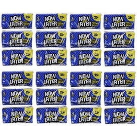 Now and Later Blue Raspberry Flavored Candy Twenty-Four 6-Piece Bars