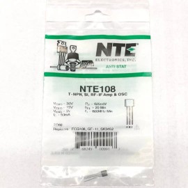 ECG / NTE NTE108, 50mA @ 30V NPN Silicon RF/IF Amplifier & Oscillator ~ TO-92 (ECG108)