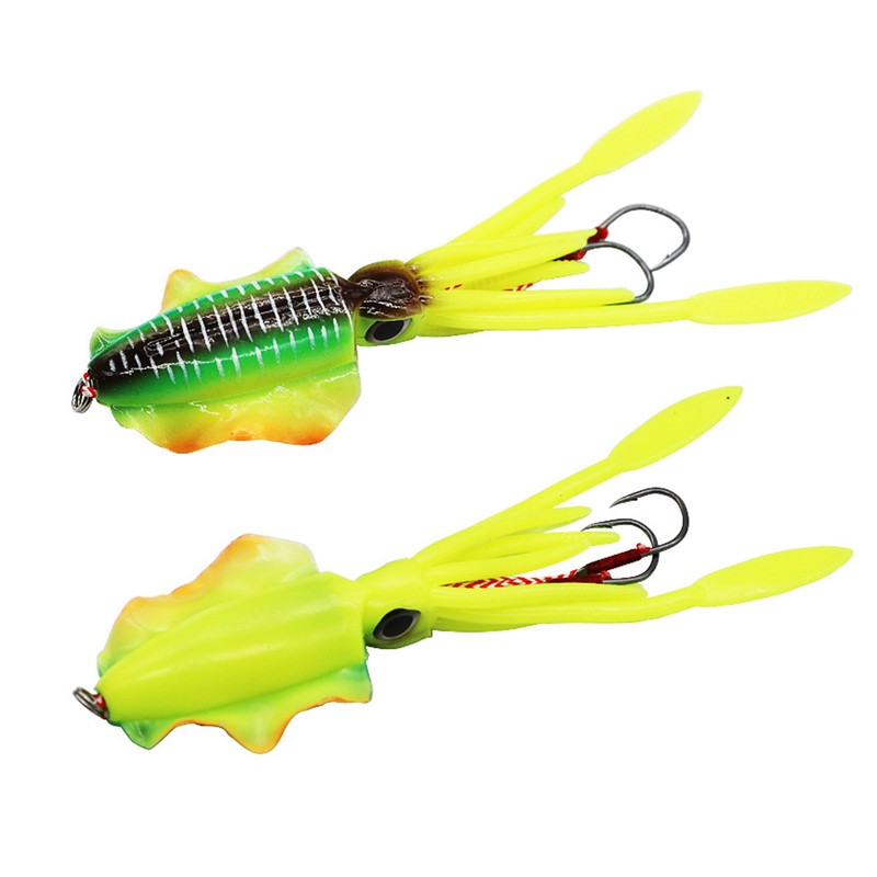 Fishing UV Squid Soft Lure Luminous Octopus Wobbler Bait Squid