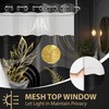 DLTAY Black and Gold Hookless Shower Curtain with Snap in