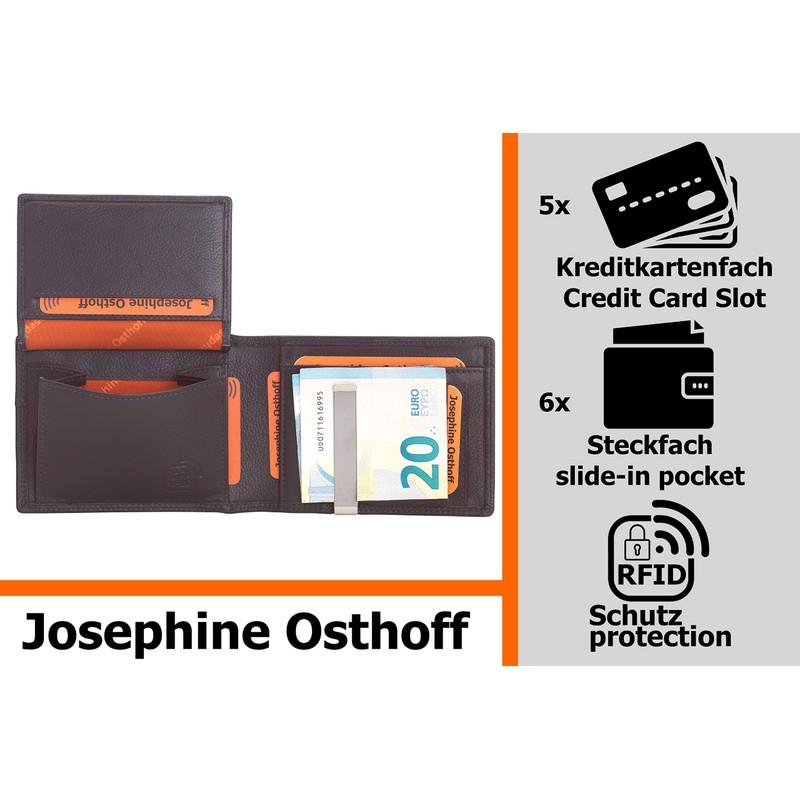 Josephine Osthoff Hannover Wallet Money Clip Genuine Leather with RFID