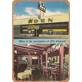10 x 14 METAL SIGN - California Postcard - The Den Supper Club - Vintage Rusty Look