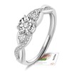Sterling Silver Engagement Rings for Women Girls, Adjustable Twisted Eternity