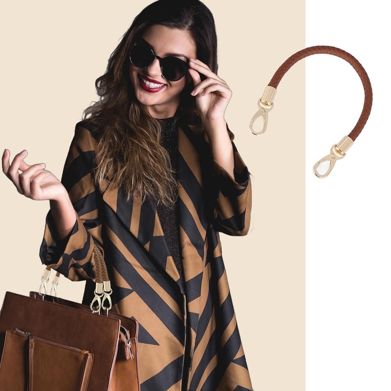 CLKE 2Pcs 40cm Handbag Strap Replacement Handle, Leather Bag Handles,