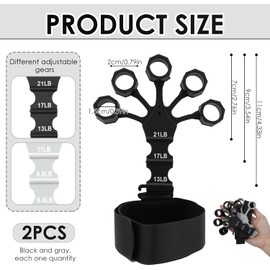 2Pzs Ejercitador de Dedos Mano de Agarre Ejercicios, Fortalecedor de Dedo Silicona con 6 Niveles de Resistencia, Grip Strength Trainer para Escalada, Guitarra y Rehabilitación, Finger Strengthener