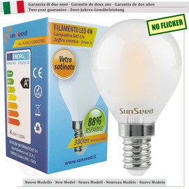 SUNSEED 10 x Filament LED Frosted Golf Ball Lamp E14 4 W Replaces 40 W Warm White 2700 K