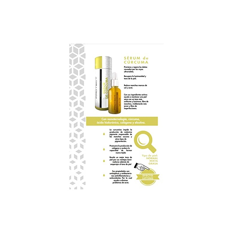 Serum con extracto de cúrcuma + Ácido hialuronico puro al