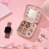 XIUQILAI Jewelry Box for Women, Pink Small Travel Earring Organizer