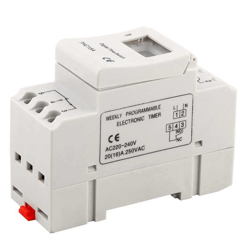THC15A 220‑240VAC 20A DIN Rail Timer Switch, Digital Programmable Switch