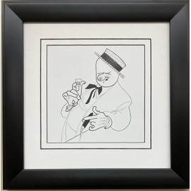 Al Hirschfeld "W.C. Fields 1973" CUSTOM FRAMED ART Caricature Comedian Actor