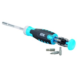 OX Pro Heavy Duty Multibit Ratchet Screwdriver - Multicolor