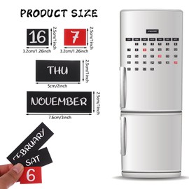 81Pack Magnetic Fridge Calendar Magnetic Days of The Week and Months Magnetic Calendar Dates Indicators Red for Office Magnetic Calendar for Fridge,Calendar Magnets for Whiteboard and Refrigerator