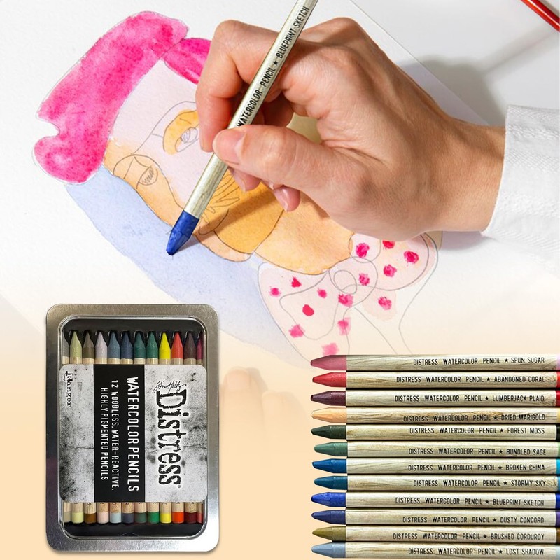 Tim Holtz Distress Watercolor Pencil 12/Pkg-Set 5