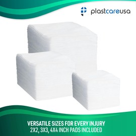 600 Pack Assorted Medical Gauze Pads Sizes: 2x2, 3x3, 4x4 inches, First Aid Essentials, Absorbent Cotton for Wound Dressing