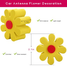 ZNDAW Daisy Car Antenna Topper, EVA Foam Daisy Antenna Decoration Rearview Mirror Dangler, Automotive Roof Toppers Lovely Flower Aerial Ball Cute Dashboard Accessory for Women Men (Yellow)