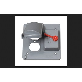 Sigma Electric Square Plastic 2 Gang Combo Box Cover for 1 Toggle Switch, Wet Locations