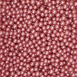 Krazy Sprinkles Rose Gold Pearl 4mm Sprinkle Beads - (1/2 cup 1x Jar) | Sprinkles for Baking & Decorating by Bakell