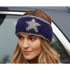 Pachamama Women Wool Ear Warmer Headband Fleece Lined Handknitted Star