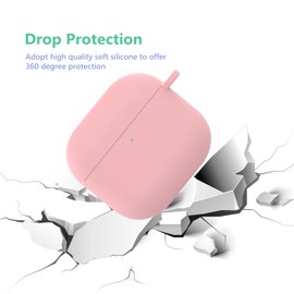 Case for AirPods 4 Case Cover with Cute Keychain, Cartoon Flowers Funny Soft Silicone Shockproof Cover with Carabiner for AirPods 4th Generation Wireless Charging for Women Men Girl (Pink)