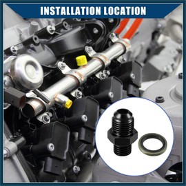 TUCKBOLD Fuel Fitting with Washer/Inner Fuel Line Male Flare Adapter for Car/Durable Aluminum Alloy Metric M12x1.5 to 6AN Male Flare Adapter / 1 Set Black Automotive Parts
