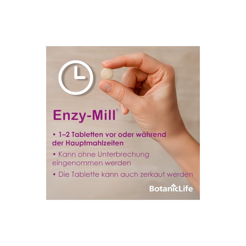 Enzy-Mill - Digestion Supplement with 7 Essential Enzymes - 60