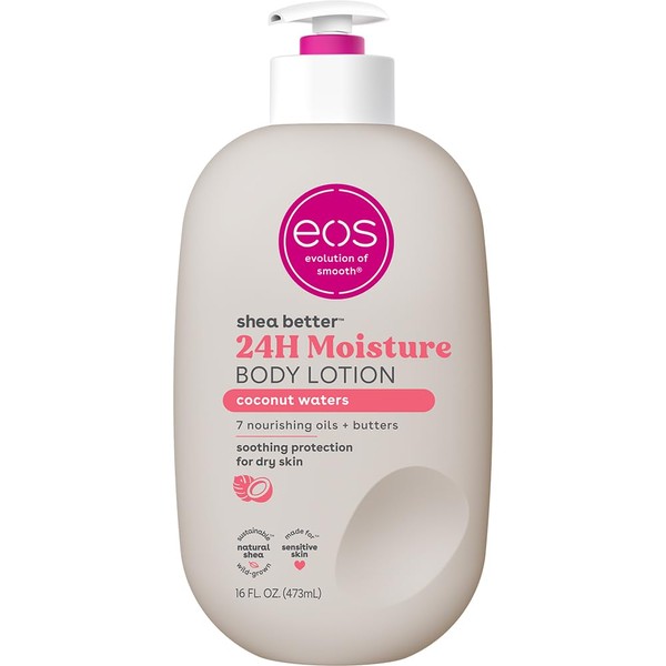 eos Shea Better Body Lotion- Coconut Waters, 24-Hour Moisture Skin