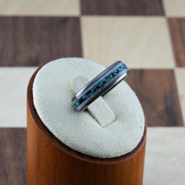 100S JEWELRY 6mm Gunmetal Tungsten Rings for Men & Women: Unique Turquoise & Antler Inlay - Durable Wedding, Engagement, Promise Band - Available in Sizes 6-13 (Tungsten, 6.5)