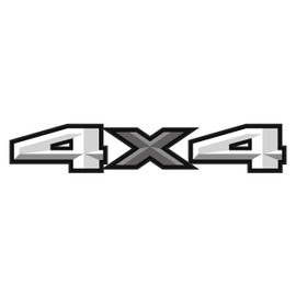 2 x White & Grey Matte Finish 4x4 3D Printed Carbon Fiber Universal Truck Bed Vinyl Decal