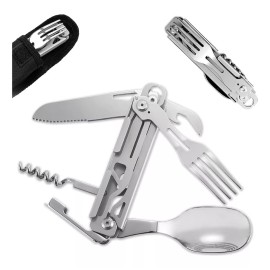 Baixi Set De Cubiertos Plegables Campismo Viaje Navaja Multiuso