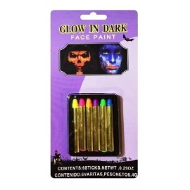 KFMX 6 Crayones Luminosos Fluorescentes Maquillaje Pintura Neón
