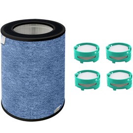 Fette Filter - 1 True HEPA Replacement Carbon Filter + 4 Odor Cartridges. Compatible with Shark HP302 HP201 HP202 UA205 AP1000 HC501 HC502, Part # HE2FKBAS, HE2FKBASMB, HE3FKPET