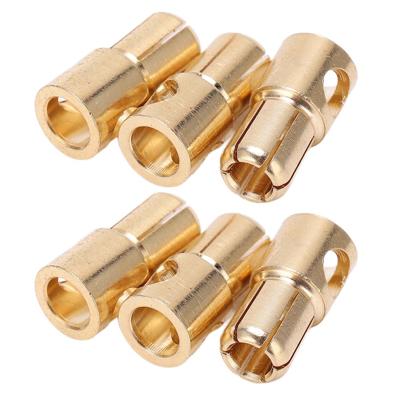 10 Pcs 6mm Banana Plug Gold Plated Male Connector Adapter