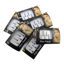 Banithani 6 Pcs Assorted Different Multicolour Bindi Full Packets New Tattoos Sticker Tikka
