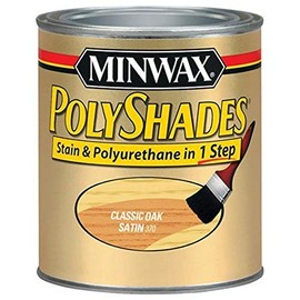 Minwax 213704444 PolyShades - Stain & Polyurethane in 1 Step, 1/2 pint, Classic Oak, Satin