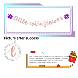 Little Wildflower Baby Shower Banner, Baby Shower Happy 1st Birthday Banner, She is a Wildflower Banner, 1st Birthday Party Decorations Rose Gold Purple