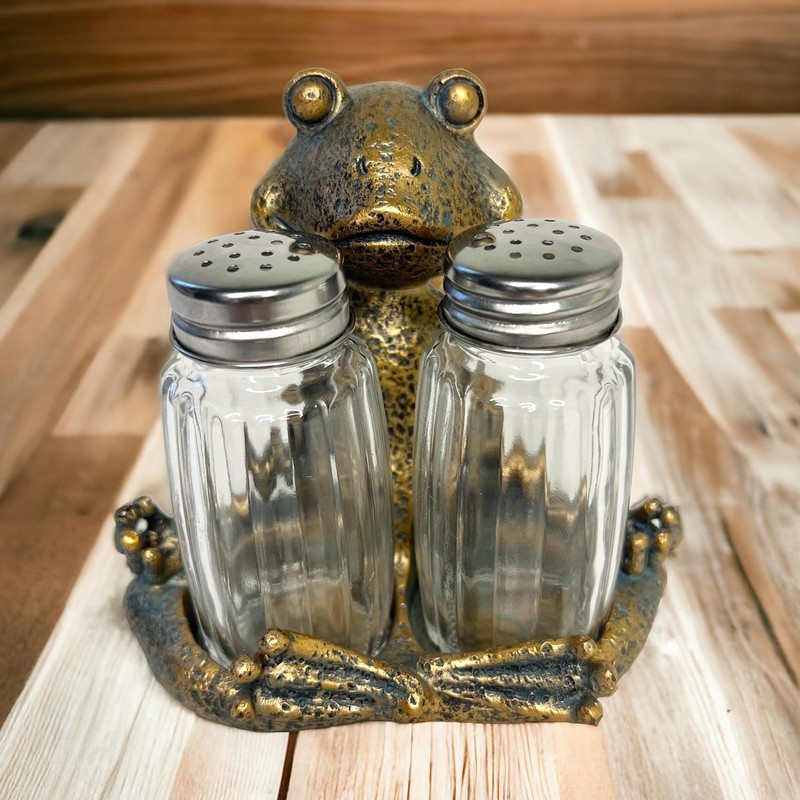 Yoga Frog Salt and Pepper Set with Glass Shakers –