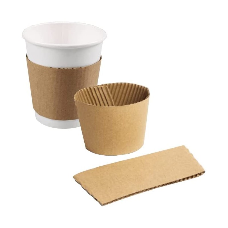 BATGXGO Cup Sleeves Insulated Kraft Paper Drink Sleeves Paper Coffee