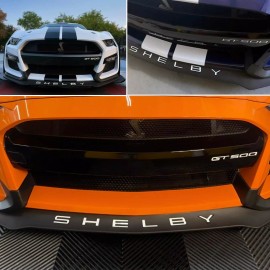 Advanced Trims VINYL: SHELBY + GT500 SPOILER SPLITTER BUMPER MATTE WHITE LETTERS 2020 - 2024