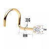 LionGothic 14K Solid Gold Diamond 20G Nose Screw Bone Rings