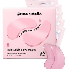 grace & stella under eye masks for dark circles puffy eyes wrinkles hydrating firming smoothing pink blue purple giftsets:_48-pairs Pink (moisturizing)