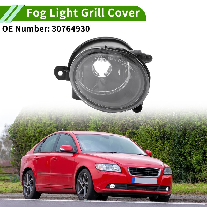 HOPESPANNER No.30764930 Fog Light Grill for Volvo S40 2008-2011 Clear,Black