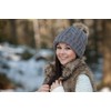 styleBREAKER Cable Pattern Bobble Hat, Knitted Hat with Fur Bobble