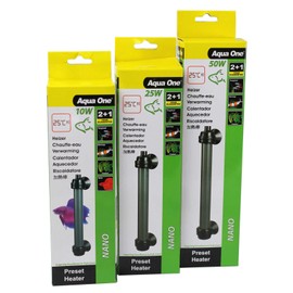 Aquarium Heater Glass Nano Betta Preset 26C 50Hz 25W Fish Tank 15041 Aqua One