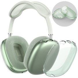 NIUTRENDZ Clear Case for AirPods Max Case Cover Soft TPU Protective Ear Cups Covers Accessories【Anti-Fingerprint, Anti-Scratch & Anti-Dust】 (Clear Green)