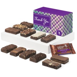 Fairytale Brownies Thank You Sprite Dozen Individually Wrapped Gourmet Chocolate Food Gift Basket - 3 Inch x 1.5 Inch Snack-Size Brownies - 12 Pieces - Item HY212