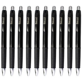 Idena 10130956 Retractable Ballpoint Pen Pack of 10 Black