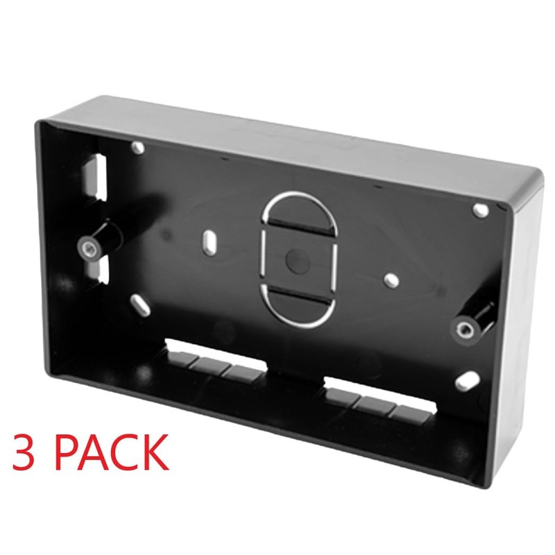 Surface Mounted Electrical pattress Box, Double Installation, Black 2 Gang