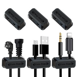 Cxqbsmy 6-Pack 12 Holes Magnetic Cord Organizer, Double Hole Cord Holder for Nightstand, Strong Adhesive Desktop Multipurpose Magnetic Cable Clips for Organizing Desk, Nightstand, Car, Home, Office