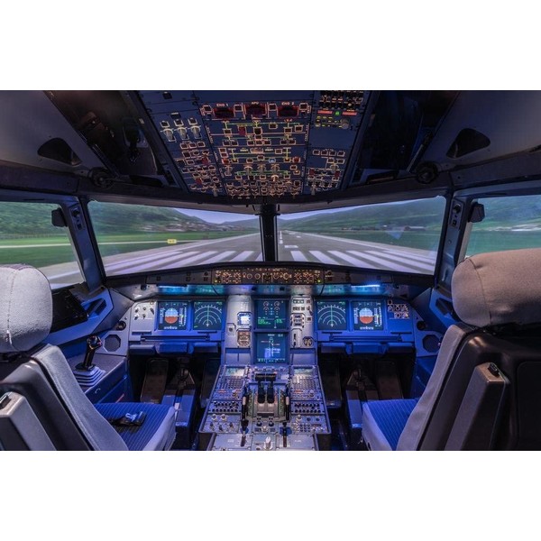 Large Commercial Airplane Pilot Cockpit Runway Photo Cool Huge Large Giant Poster Art 54x36