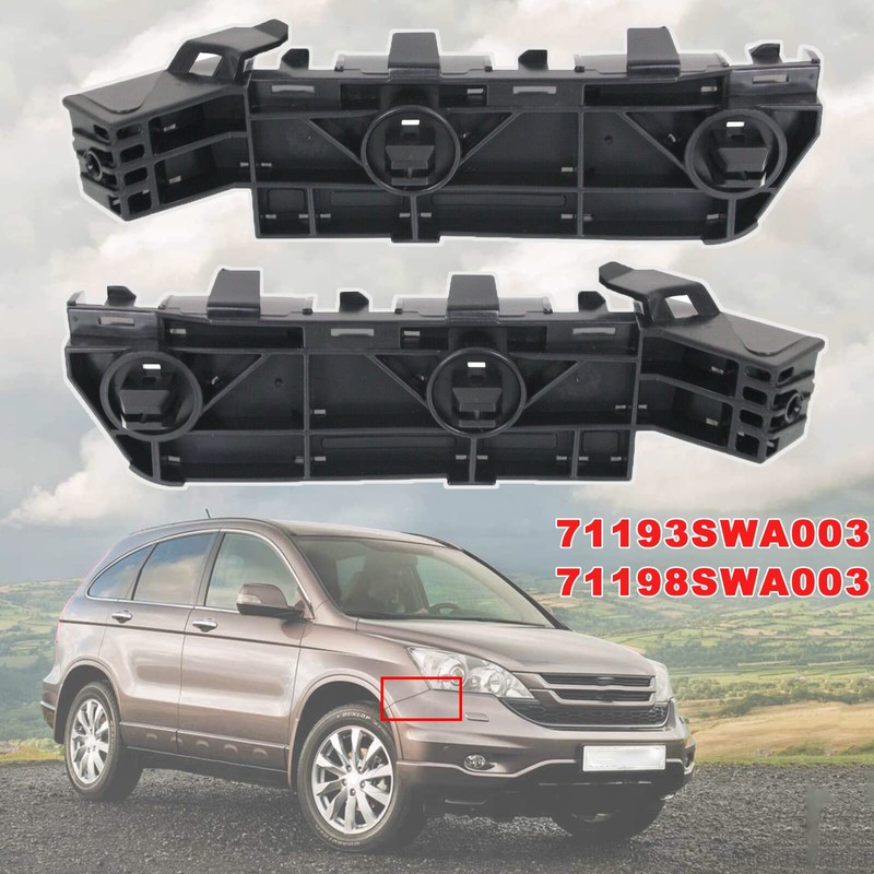 Pair Left Right Front Bumper Bracket Beam Mount Support Grille